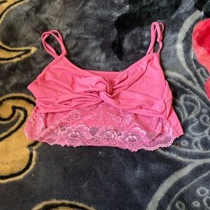 Pink Lace Trim Camisole